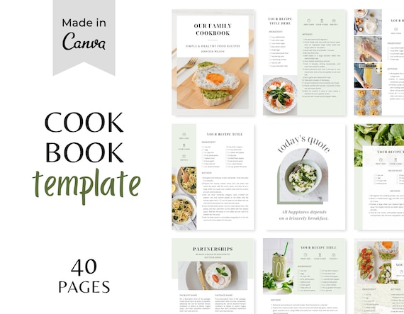 Recipe Ebook Template for Canva Cookbook Food Blogger Printable Recipe  Magazine Editable Recipe Binder Neutral and Boho Color 