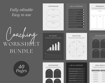 Coaching Worksheet Templates | Coaching Ebook Templates | Lead Magnet Templates | Life Coach Worksheet Tools