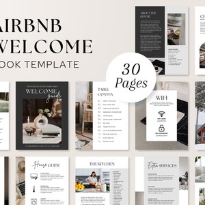 Airbnb Welcome Book Template | Vacation Rental Welcome Book | VBRO Guest Guidebook | Canva Welcome Guide