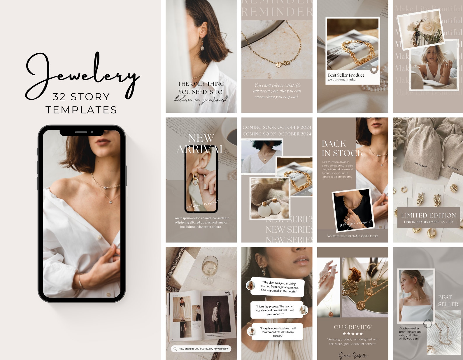 Jewelry Instagram Story Templates | Jewelry Social Media Branding ...