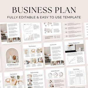 Business Plan Template Printable | Small Business Planner  | Start Up Workbook | Side Hustle Planner | Canva Template