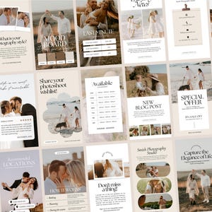 Plantilla de historia de Instagram para fotografía / Plantilla para fotógrafo / Plantilla de Canva para redes sociales / Plantilla para minisesión de fotografía de bodas