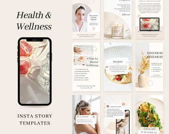 Health and Wellness Instagram Story Template | Healthy lifestyle Template | Health Wellness Social Media Template | Coach Canva Template