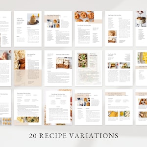 Recipe Book Template| Digital Cookbook Template |printable Recipe Card ...