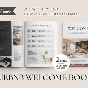 Airbnb Welcome Book Template | Vacation Rental Welcome Book | VBRO Guest Guidebook | Canva Welcome Guide