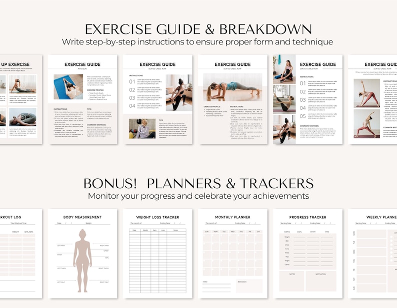 Fitness Ebook Template | Fitness Program Planner | Fitness Yoga Coach Template | Nutrition Coach | Workout Personal Training | Gym Packet image 7