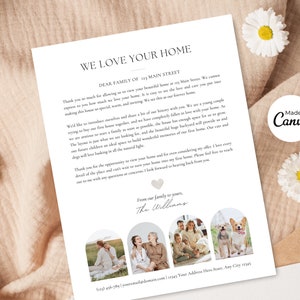 Plantilla de carta de oferta de vivienda / Carta de oferta de comprador de vivienda / Carta de amor de vivienda / Amamos su casa / Carta al vendedor / Plantilla Canva