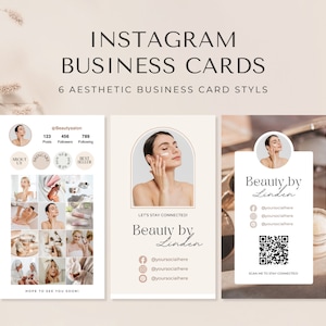 de Modèle de Carte de visite | Carte de visite Instagram | Salon de beauté, soins de la peau, coiffure, ongles, cils | Modèle de carte