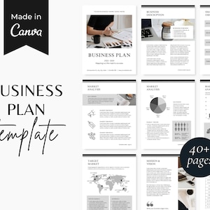 Small Business Plan Template | Small Business Planner Printable | Start Up Business Plan | Editable Canva Template