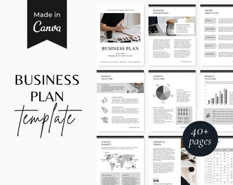Small Business Plan Template | Small Business Planner Printable | Start Up Business Plan | Editable Canva Template