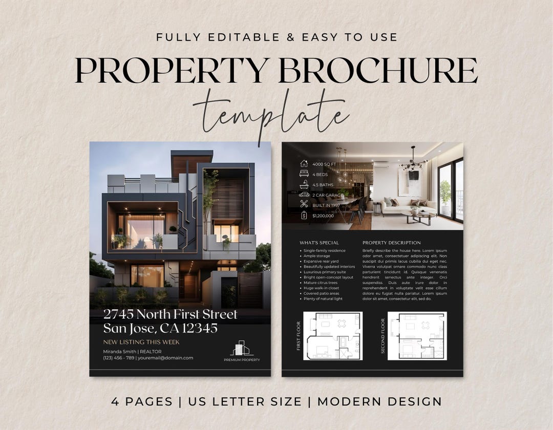 Real Estate Brochure Template | Luxury Property Listing Brochure ...