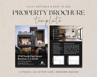 Real Estate Brochure Template | Luxury Property Listing Brochure | Listing Presentation | For Sale Flyer, Listing Flyer | Realtor Marketing