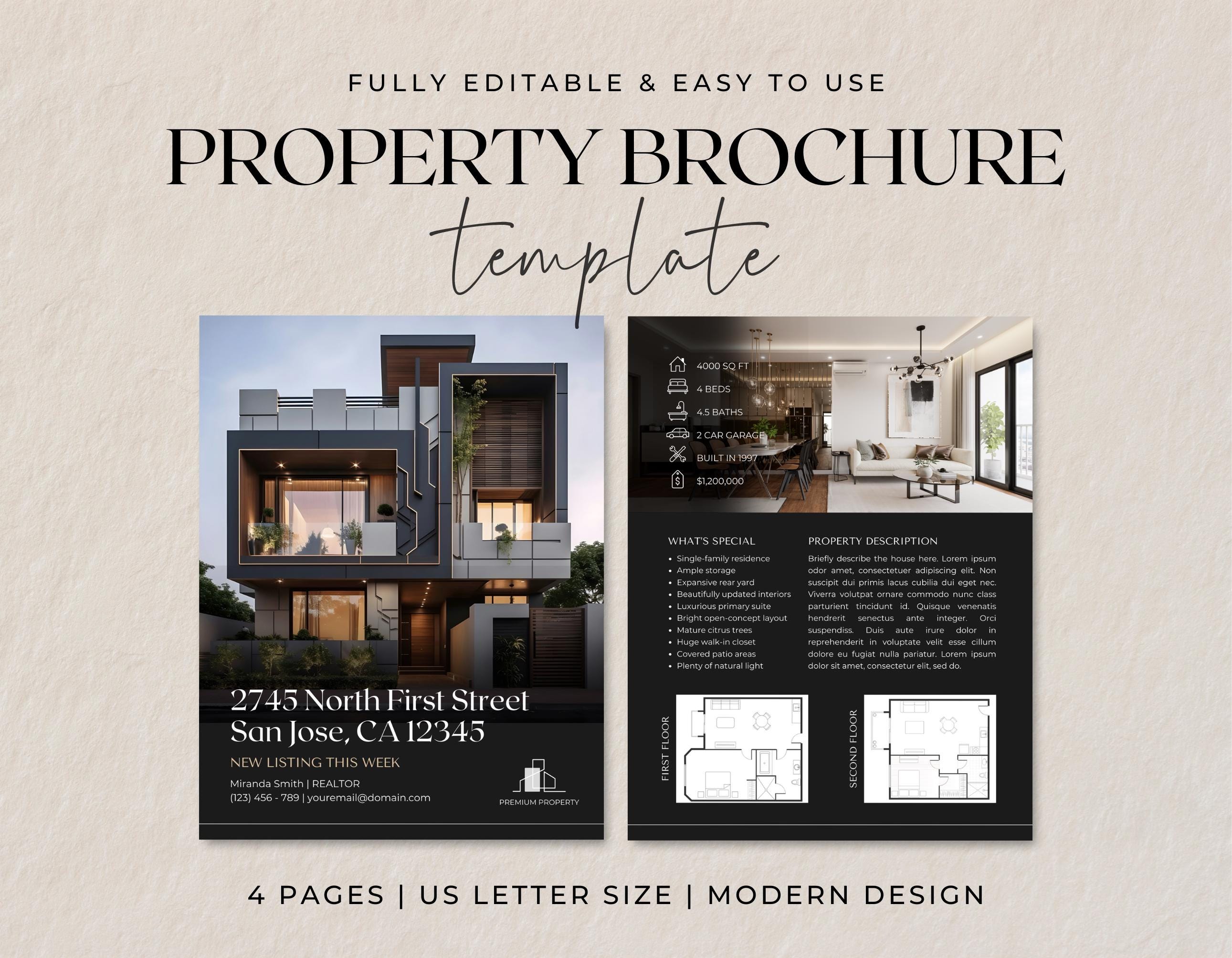 Real Estate Brochure Template | Luxury Property Listing Brochure ...