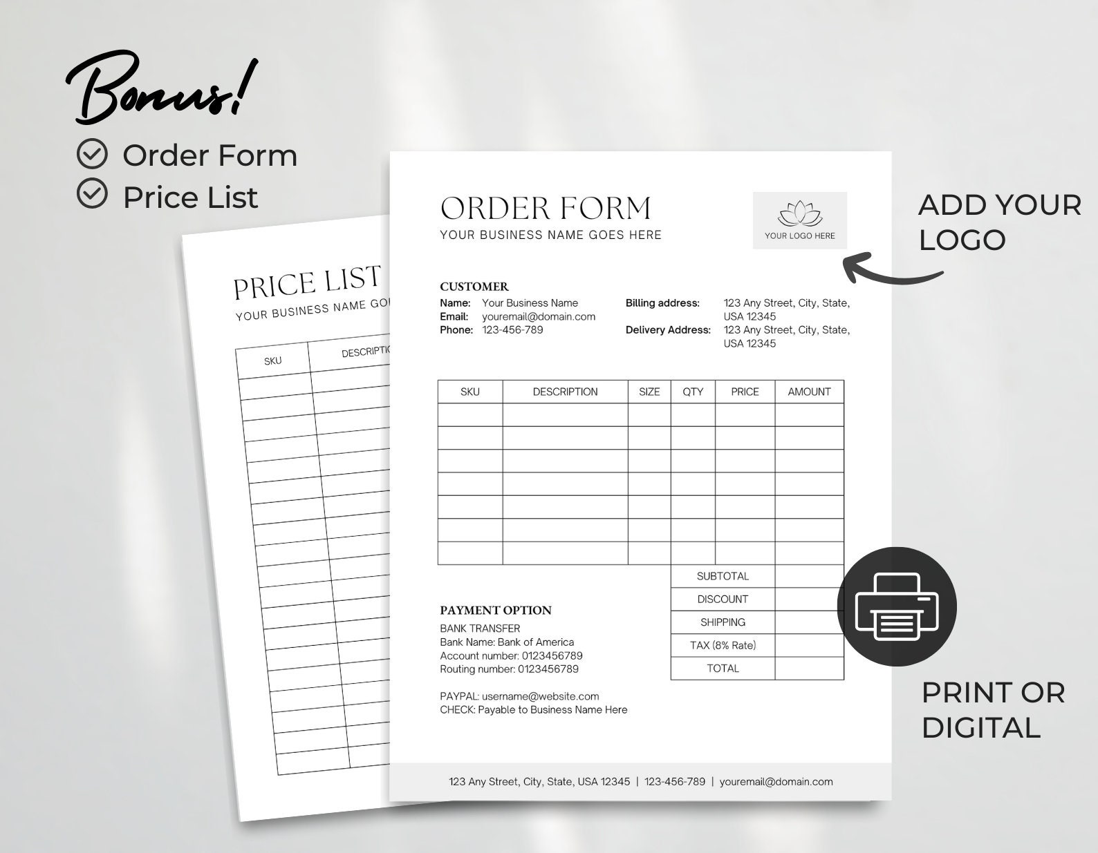 Wholesale Line Sheet Template | Business Catalog Template | Etsy ...