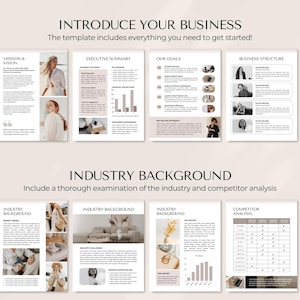 Business Plan Template Printable | Small Business Planner | Start Up Workbook | Side Hustle Planner | Canva Template image 5