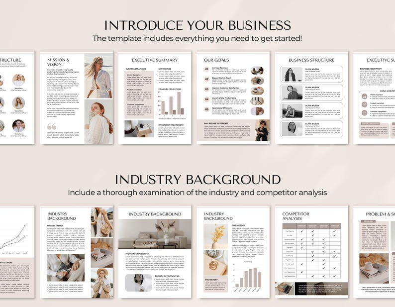 Business Plan Template Printable | Small Business Planner | Start Up Workbook | Side Hustle Planner | Canva Template image 5