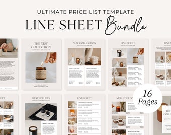Wholesale Line Sheet Template | Business Catalog Template | Etsy Product List | Wholesale Price List | Candle Jewellery Wholesale Chart