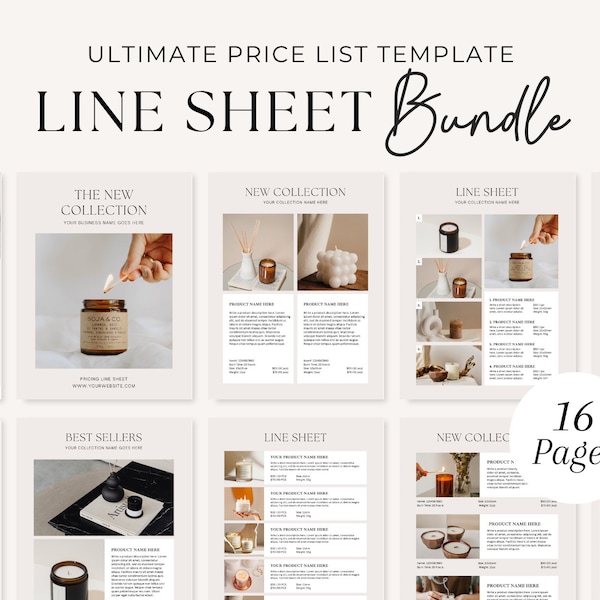 Wholesale Line Sheet Template | Business Catalog Template | Etsy Product List | Wholesale Price List | Candle Jewellery Wholesale Chart