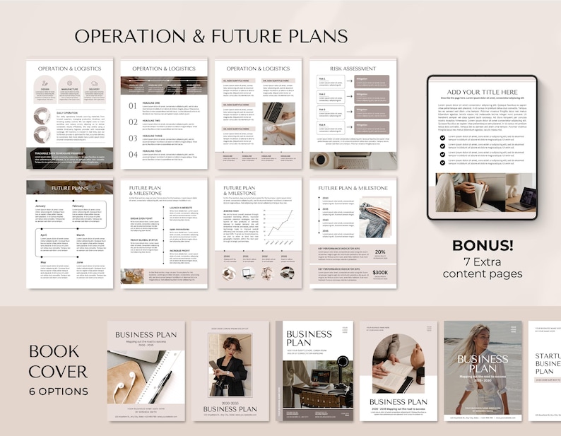 Business Plan Template Printable | Small Business Planner | Start Up Workbook | Side Hustle Planner | Canva Template image 7