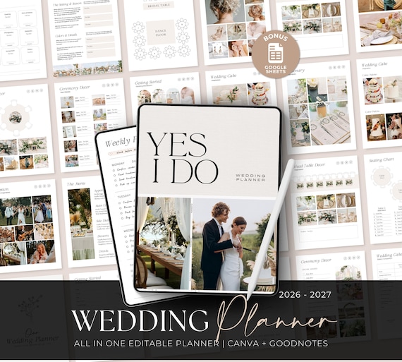 Wedding Planner Bundle | Digital Wedding Planning Book | Wedding Checklist Binder | GoodNotes Notability iPad Planner