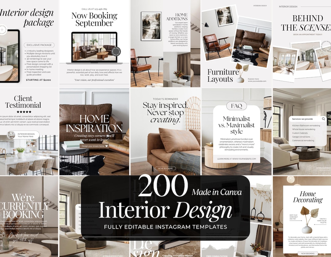 Interior Design Instagram Post Template | Interior Design IG Post ...
