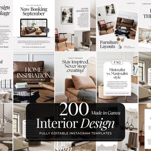 Interior Design Instagram Post Vorlage | Interior Design IG Post Vorlagen | Minimalistische Canva Vorlagen | Social Media Posts von Immo