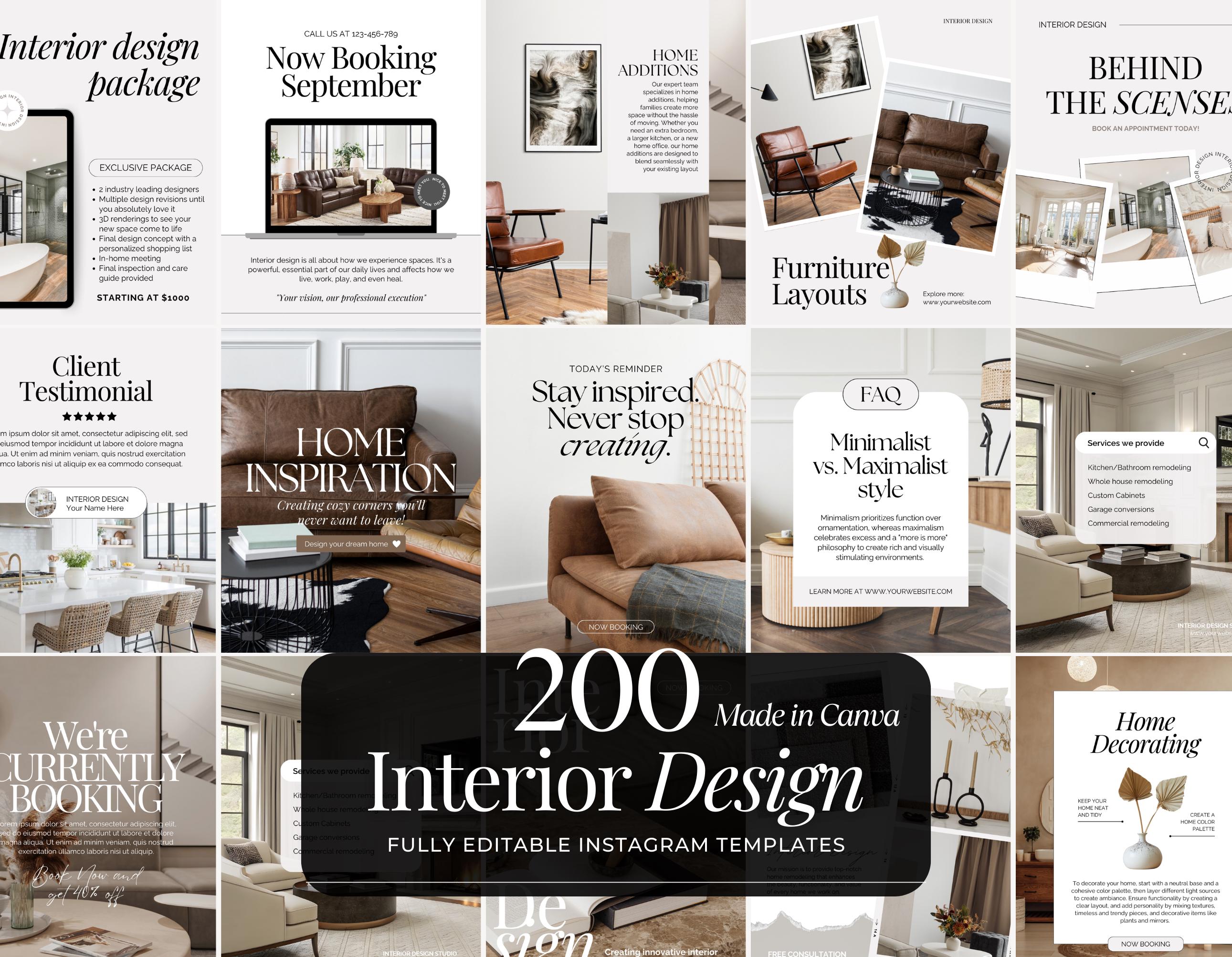 Interior Design Instagram Post Template | Interior Design IG Post ...