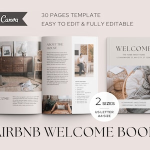 Airbnb Welcome Book Template | Vacation Rental Welcome Book | VBRO Guest Guidebook | Canva Welcome Guide