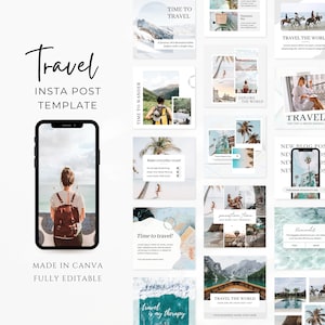 Travel Instagram Templates | Travel Agent Templates | Templates for bloggers | Travel Social Media | Travel Agency business | Canva Template