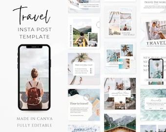 Travel Instagram Templates | Travel Agent Templates | Templates for bloggers | Travel Social Media | Travel Agency business | Canva Template