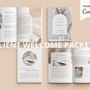 Client Welcome Packet Template |New Client Service Guide | Virtual Assistant Welcome Packet | Coaching Onboarding Template | Canva Template
