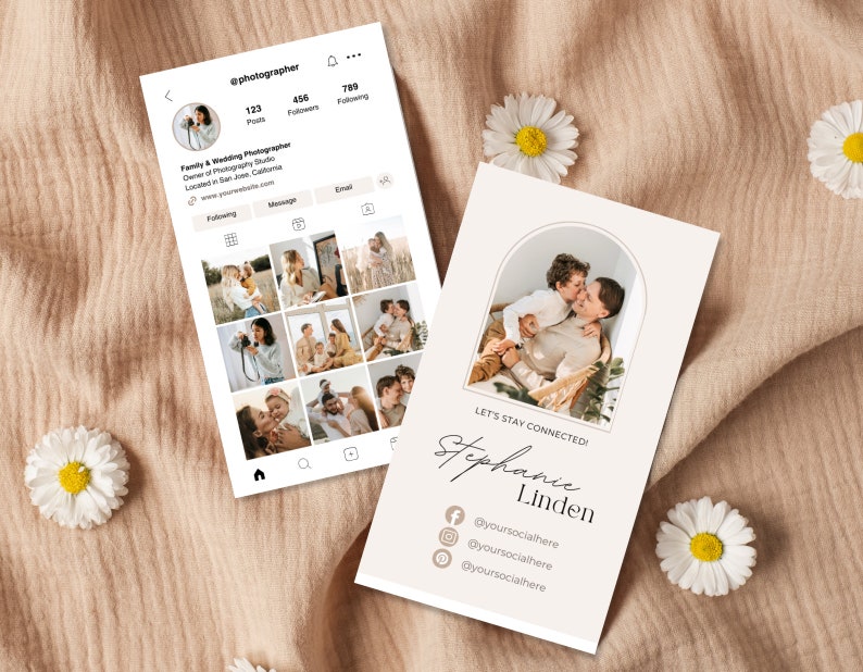 Instagram Business Card | IG Business Card | QR code Business Card | Photography Template | Photographer Business Card image 6