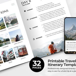 Editable Travel Itinerary Template | Trip Itinerary | Printable Travel Guide | Travel Agent Planner | Holiday Honeymoon Vacation Planner image 7