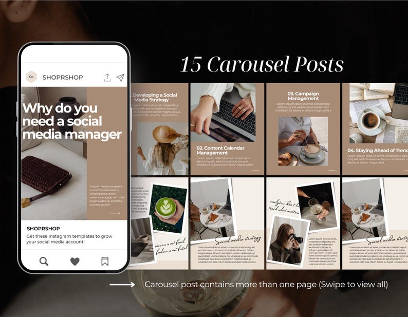 Instagram Post Templates | Social Media Manager Templates | Instagram Engagement | Digital Marketing Posts | Branding Kit image 8