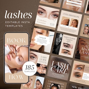 Lash Tech Instagram Post| Lash Artist Instagram Templates| Eyelashes Extension Posts| Esthetician beauty Posts| Social Media Canva Templates
