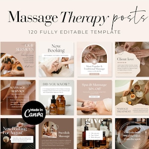 Modelli Instagram per massaggiatori / Post sui social media per massaggi terapeutici / Marketing per centri estetici