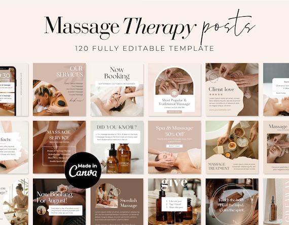 Massage Therapist Instagram Templates | Massage Therapy Social Media Post | Esthetician Beauty Spa Marketing