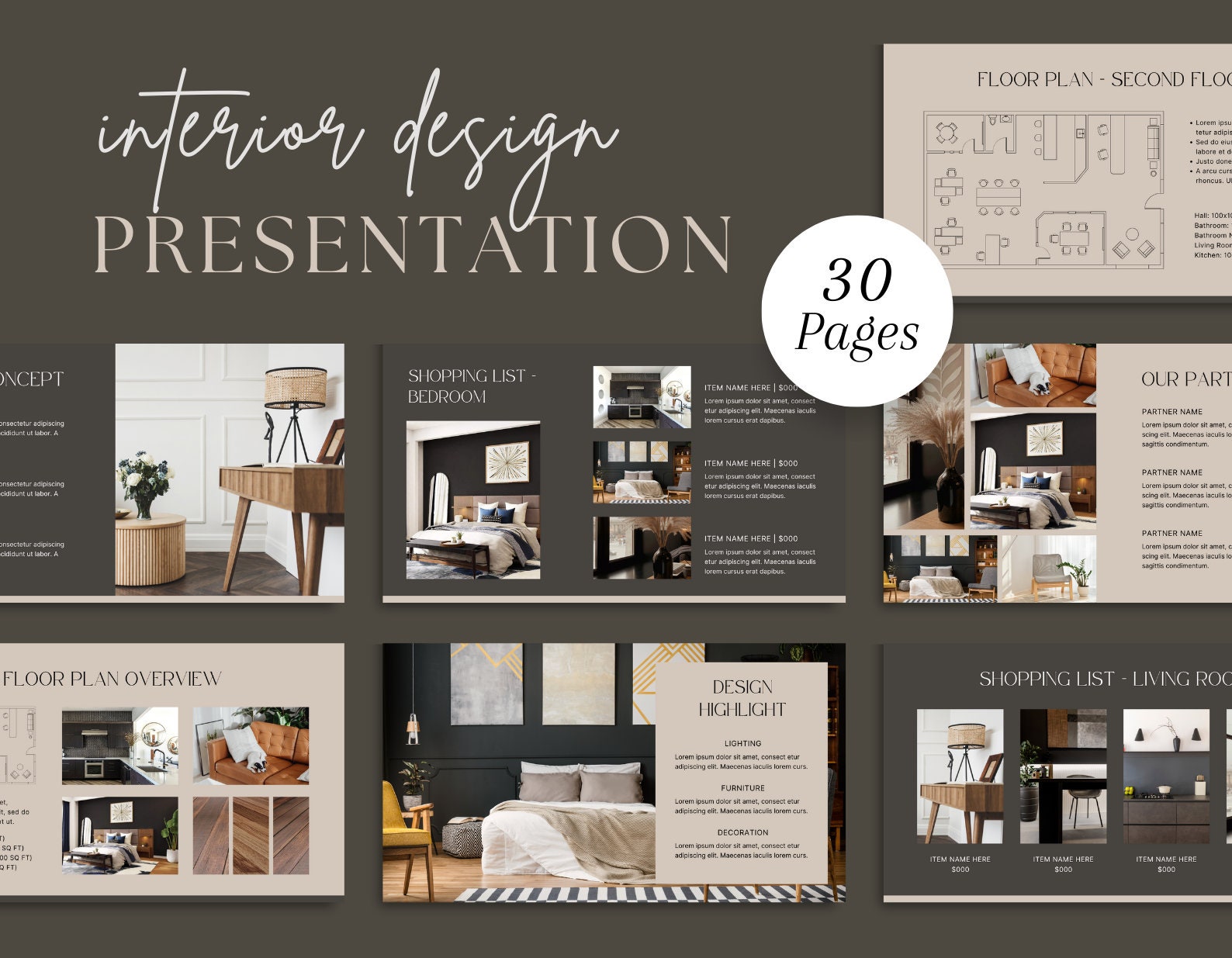 Interior Design Template | Client Presentation Template | Interior ...