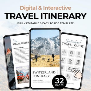 Editable Travel Itinerary Template | Trip Itinerary | Printable Travel Guide | Travel Agent Planner | Holiday Honeymoon Vacation Planner image 1