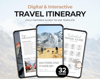 Editable Travel Itinerary Template | Trip Itinerary | Printable Travel Guide | Travel Agent Planner | Holiday Honeymoon Vacation Planner