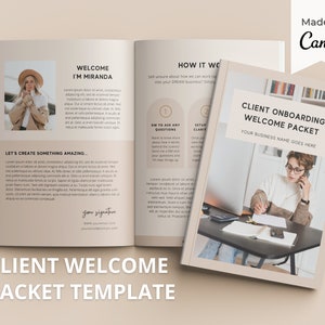 Client Welcome Packet Template |New Client Service Guide | Virtual Assistant Welcome Packet | Coaching Onboarding Template | Canva Template
