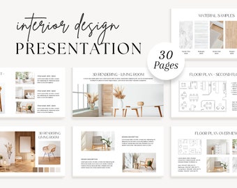 Interior Design Template | Client Presentation Template | Interior Designer Moodboard | E-Design Presentation Board | Canva Template