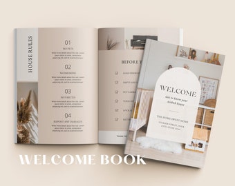 Airbnb Welcome Book Template | House Host Manual Guidebook Template | Real Estate Canva Template | Vacation Rental Template