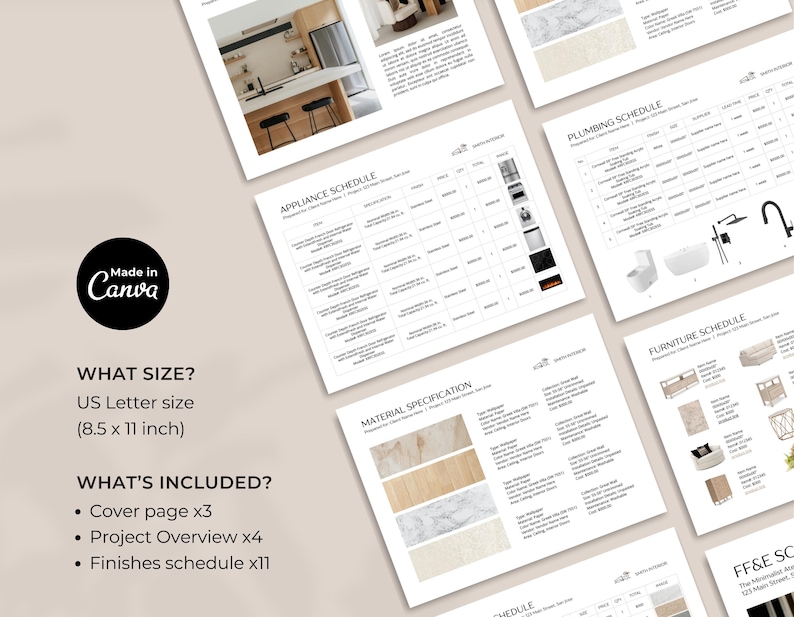 Finishes Schedule Template | FF&E Schedule, Furniture Board | Interior Design, Renovation Template | Finishes and Fixtures image 3