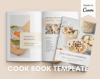 Cookbook Template | Recipe Book Template | Editable Canva eBook | Recipe Card | Meal Planner | Recipe Page Workbook