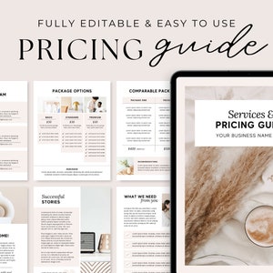 Services and Pricing Guide Template| Price List, Linesheet Template| Client Onboarding Template |Coaches, Virtual Assistant, Interior Design