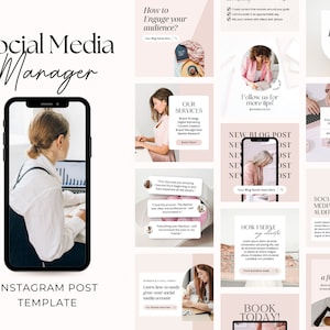 Mallar för Instagram-inlägg | Mallar för sociala medier-hanterare | Instagram-engagemang | Inlägg för digital marknadsföring | Varumärkesbyggande kit