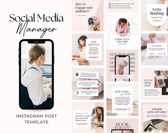 Instagram Post Templates | Social Media Manager Templates | Instagram Engagement | Digital Marketing Posts | Branding Kit