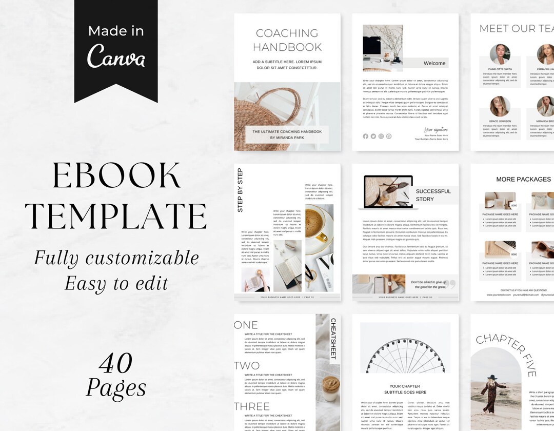Ebook Template Canva | Coaching Guide Book Canva Template| Lead Magnet ...