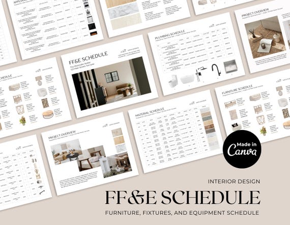 Finishes Schedule Template | FF&E Schedule, Furniture Board | Interior Design, Renovation Template | Finishes and Fixtures